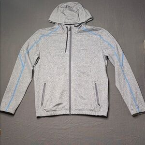 Boss Men's Light Gray Performance Jacket with Blue Accent